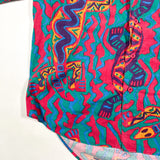 Vintage 80's KatManDo Abstract Tribal Print Short Sleeve Shirt