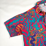 Vintage 80's KatManDo Abstract Tribal Print Short Sleeve Shirt