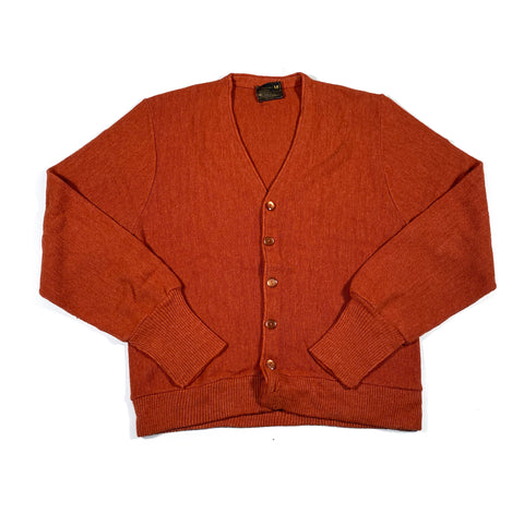 Vintage 80's JCPenney Burnt Orange Acrylic Cardigan Sweater