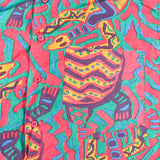 Vintage 80's KatManDo Abstract Tribal Print Short Sleeve Shirt