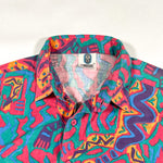 Vintage 80's KatManDo Abstract Tribal Print Short Sleeve Shirt