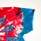 Modern Y2K Liquid Blue Patriotic Grateful Dead Dancing Bears Tie-Dye T-Shirt