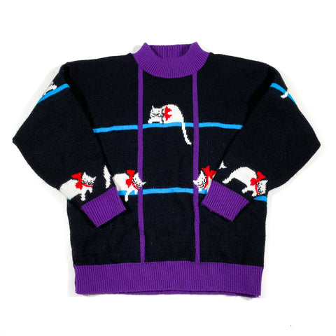 Vintage 90's Spunky Christmas Cat Sweater