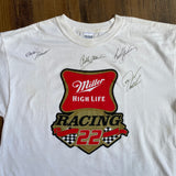 Vintage 90's Miller High Life Racing Bobby Allison Autographed T-Shirt