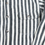Vintage 80's Fieldmaster USA Black & White Striped Flannel Shirt