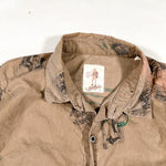 Vintage 80's Bush Pilot Postage Stamp Print Button Down Shirt