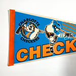 Vintage 90's Charlotte Checkers Hockey Pennant