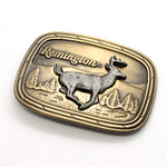 Vintage 1979 Remington Running Deer Brass Belt Buckle