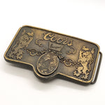 Vintage 80's Coors Banquet Beer Brass Belt Buckle