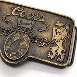 Vintage 80's Coors Banquet Beer Brass Belt Buckle