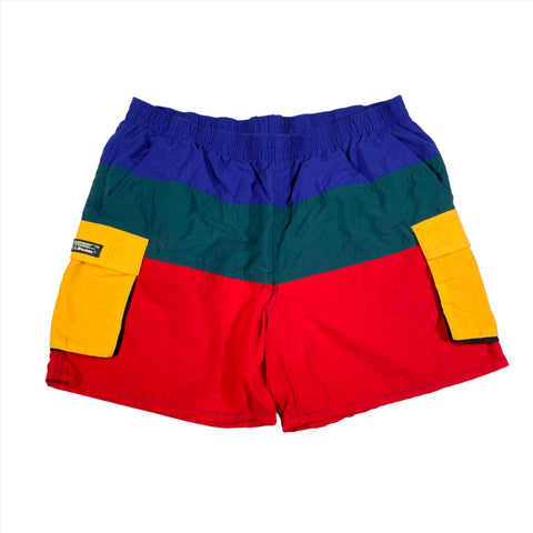 Vintage 90's LL Bean Rainbow Cargo Board Shorts