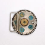 Vintage 80's Bullet Casing Revolver-Style Western Belt Buckle