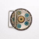 Vintage 80's Bullet Casing Revolver-Style Western Belt Buckle