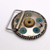 Vintage 80's Bullet Casing Revolver-Style Western Belt Buckle