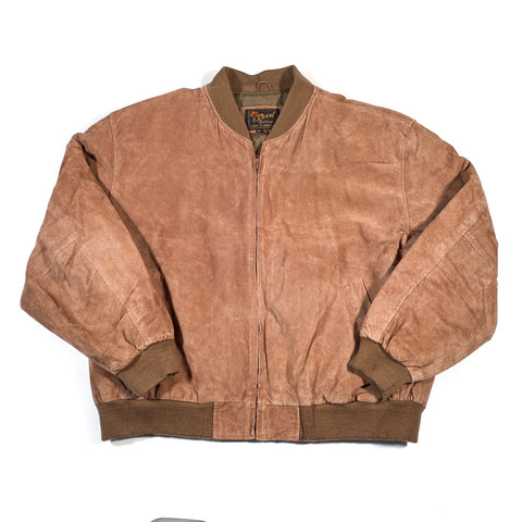 Vintage 80's Reed Brown Suede Leather Bomber Jacket