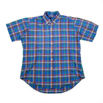 Vintage 80's Towncraft Blue Madras Plaid Button Down Shirt