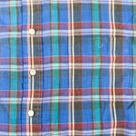 Vintage 80's Towncraft Blue Madras Plaid Button Down Shirt