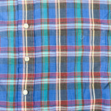 Vintage 80's Towncraft Blue Madras Plaid Button Down Shirt