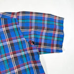 Vintage 80's Towncraft Blue Madras Plaid Button Down Shirt