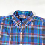 Vintage 80's Towncraft Blue Madras Plaid Button Down Shirt