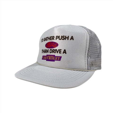 Vintage 80's Push a Ford Drive a Chevy Trucker Hat