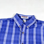 Vintage 80's McGregor Blue Plaid Button Down Short Sleeve Shirt