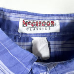 Vintage 80's McGregor Blue Plaid Button Down Short Sleeve Shirt