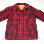 Vintage 40's Woolrich Mackinaw Buffalo Plaid Wool Barn Chin Strap Jacket