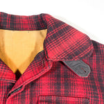 Vintage 40's Woolrich Mackinaw Buffalo Plaid Wool Barn Chin Strap Jacket