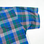 Vintage 80's Key Elements Green & Blue Madras Plaid Short Sleeve Shirt