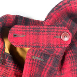 Vintage 40's Woolrich Mackinaw Buffalo Plaid Wool Barn Chin Strap Jacket