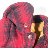 Vintage 40's Woolrich Mackinaw Buffalo Plaid Wool Barn Chin Strap Jacket