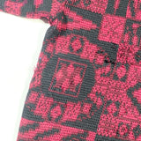 Vintage 80's Abstract Red Black Reine Wolle Wool Sweater