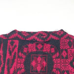 Vintage 80's Abstract Red Black Reine Wolle Wool Sweater