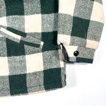 Vintage 80's White Green Plaid Flannel Shirt Jacket