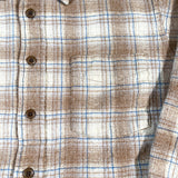 Vintage 80's Pendleton Beige Plaid Wool Flannel Shirt