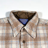 Vintage 80's Pendleton Beige Plaid Wool Flannel Shirt