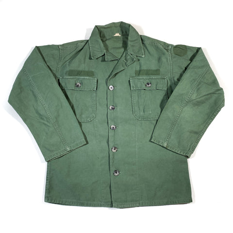 Vintage 80's Military Green Uniform Button Down Shirt
