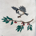 Vintage 90's LL Bean Printed Chickadee & Holly Tote Bag