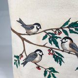 Vintage 90's LL Bean Printed Chickadee & Holly Tote Bag