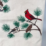 Vintage 90's LL Bean Printed Cardinal, Chickadee & Pine Tote Bag