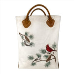 Vintage 90's LL Bean Printed Cardinal, Chickadee & Pine Tote Bag