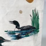 Vintage 90's LL Bean Printed Common Loon & Cattail Tote Bag