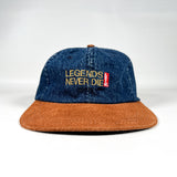 Vintage 90's Levi's “Legends Never Die” Denim & Suede Sample Hat