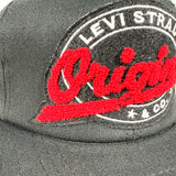 Vintage 90's Levi Strauss Black Chenille Sample Snapback Hat