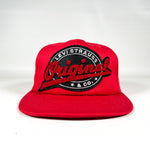 Vintage 90's Levi Strauss Red Chenille Sample Snapback Hat