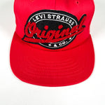 Vintage 90's Levi Strauss Red Chenille Sample Snapback Hat