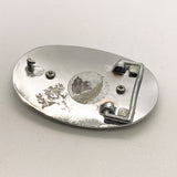 Vintage 80's Silver-Tone Western Faux Turquoise Stone Inlay Belt Buckle