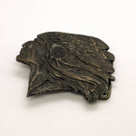 Vintage 80's Bergamot Brass Works Native American Chief Belt Buckle