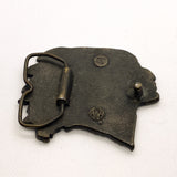 Vintage 80's Bergamot Brass Works Native American Chief Belt Buckle